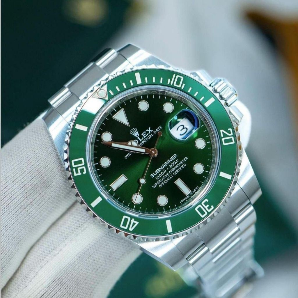 Reloj RLX Submariner Plateado Fondo Verde