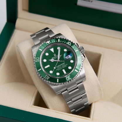 Reloj RLX Submariner Plateado Fondo Verde