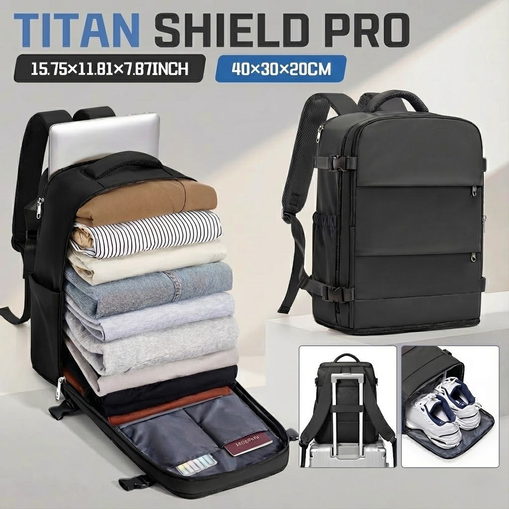 Titan Shield Pro - Morral 100% Impermeable con Carga Inteligente