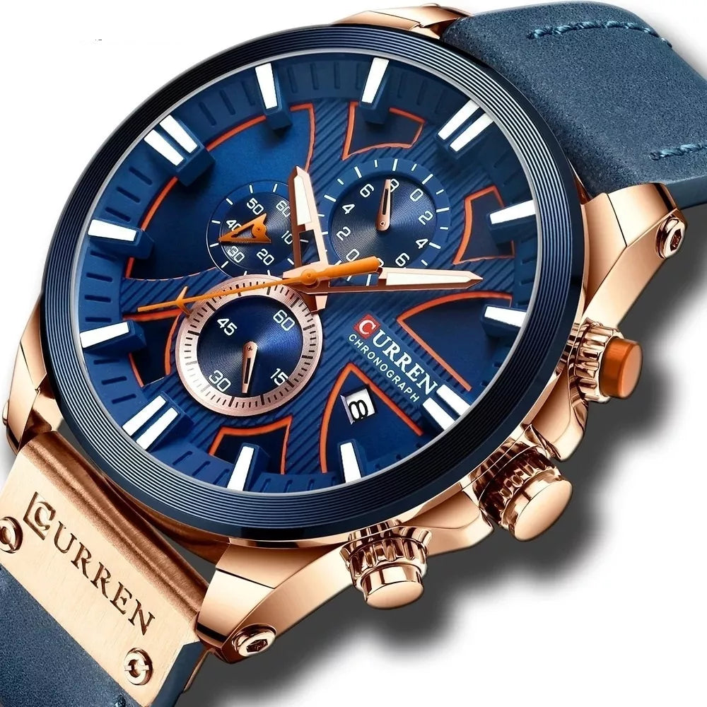 Reloj Curren 8346 Azul Hombre Pulso Cuero