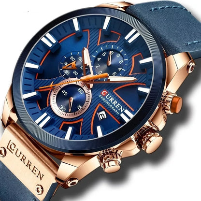 Reloj Curren 8346 Azul Hombre Pulso Cuero