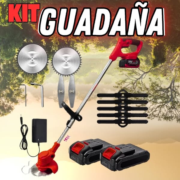 Guadaña Inalambrica 3 En 1 Con Llantas + Batería y Ebook de Regalo