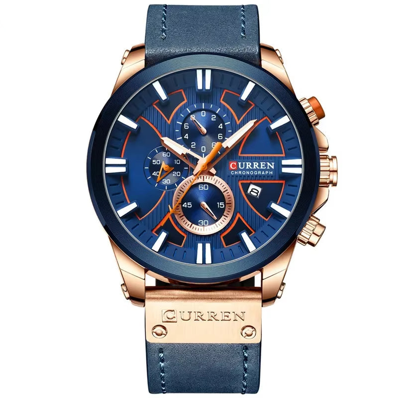 Reloj Curren 8346 Azul Hombre Pulso Cuero