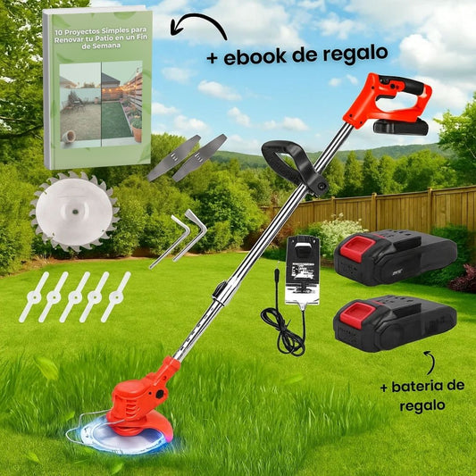 Guadaña Inalambrica 3 En 1 Con Llantas + Batería y Ebook de Regalo